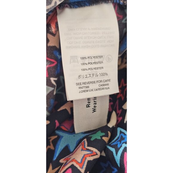J. Crew Womens One-Shoulder Kaleidoscope Star Top Size 4 Black Multicolor - Picture 7 of 8